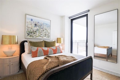 Bedroom with tile patterned flooring