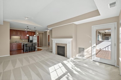 Gas fireplace in living room