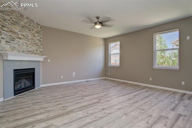 Living Room with updated flooring and beautiful fi