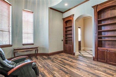 Executive home office or library is separated from