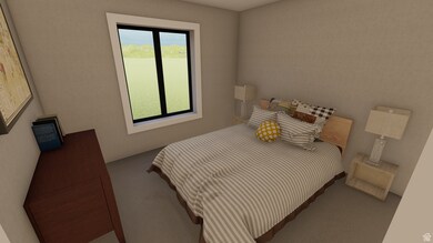 Bedroom with carpet
