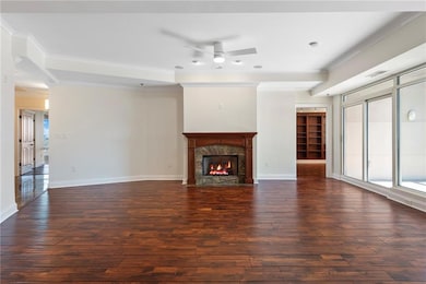 Marble surround on this gas fireplace. Balcony to 