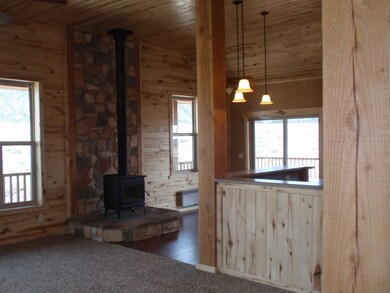 Dining area and wood stove