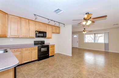 Kitchen view to living room