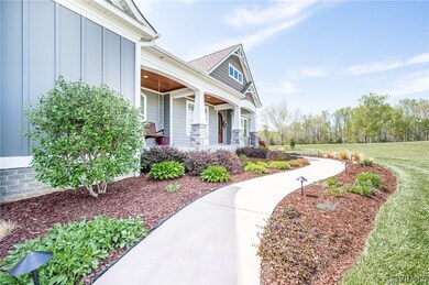Easy care landscaping, with night lighting, countr