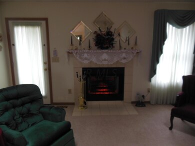 Living Room with Wood-burning Fireplace