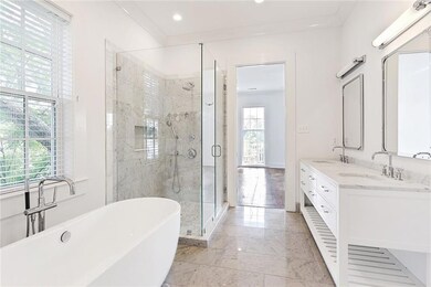 MASTER BATH WITH TUB & SHOWER, MARBLE FLOORS AND D
