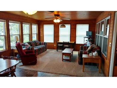 Spacious living room with newer flooring