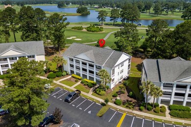 Bird's eye view of a local golf course, a large bo