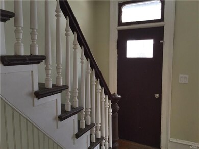 Detail of the stairway's unique balusters and newe