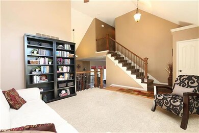 Stair case to bedroom level with upgraded trim and