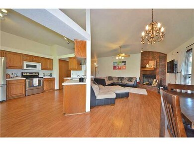 Kitchen. Kitchen/dining and living room view