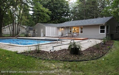 Backyard patio and pool