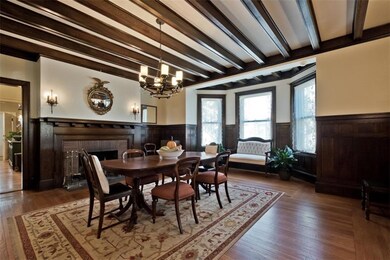 The dining room is warmed by the...