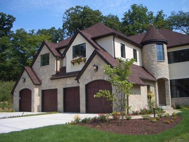 Front Elevation with stone accents.