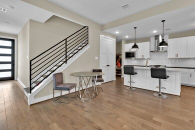 Bar seating and room for a dining table!