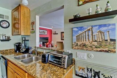 Kitchen features pass thru shelf to living space, 