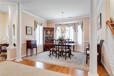 Dining Room with Beautiful Chandelier