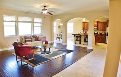 Living room and kitchen.