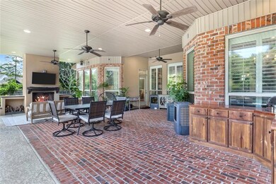 Super spacious outdoor entertainment area with fireplace and built in barbeque