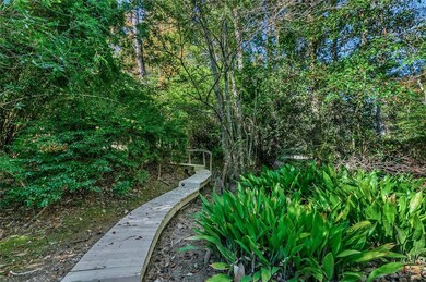 One of the quaint wooden walkways throughout the p