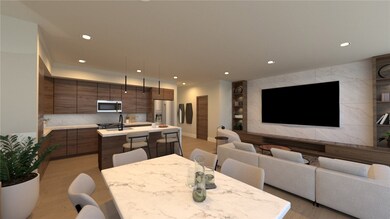 Medium Color Scheme - Cabinets and tile around TV