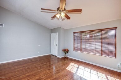 Family Room with Wood Blinds