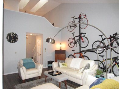 In the living room looking up...great skylights ad