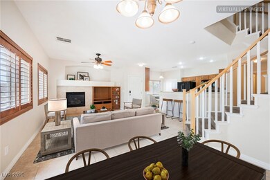 VIRTUAL PHOTO Dining area featuring a fireplace, b
