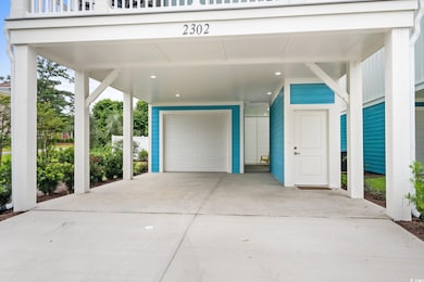 Garage with driveway