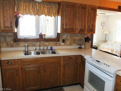 Countertop range and oven in the kitchen.