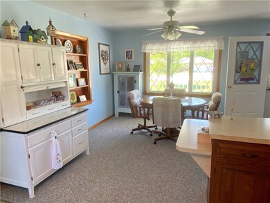 very large dining space with movable island