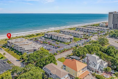 Bird's eye view of expansive beach