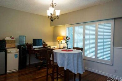 Dining Room with Hardwood flooring, Plantation shu