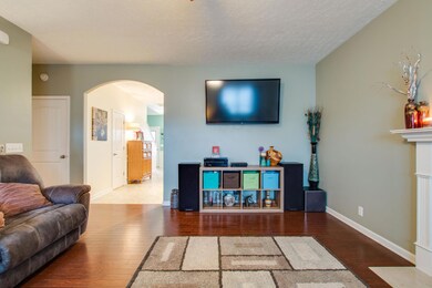 Living room opens to kitchen.