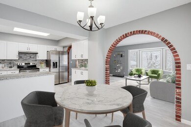 Open layout with views of the living room