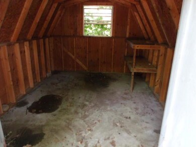 Inside shed