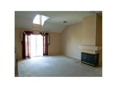 Family room with skylight & fireplace
