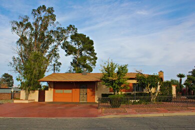 Side view with garage