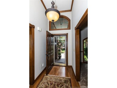 Wooded foyer provides a 