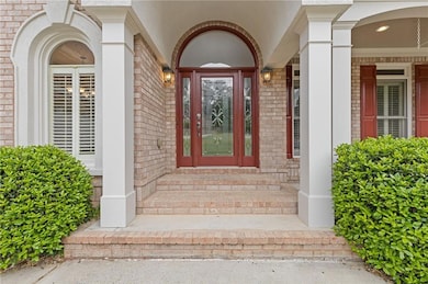 Front entry open to covered front porch.