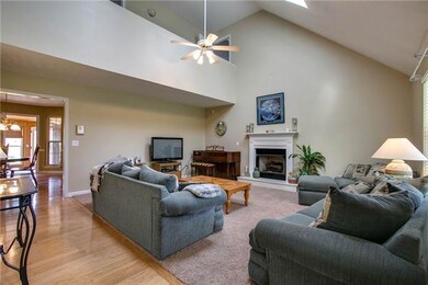 Vaulted ceilings and sky lights make this livingroom feel even bigger than it already is!