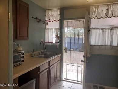 Kitchen facing yard