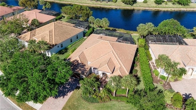 Aerial view with a residential view and a water vi