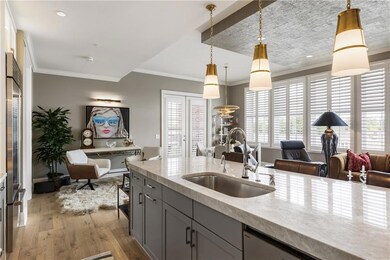 Kitchen with a sink, crown molding, wood finished 