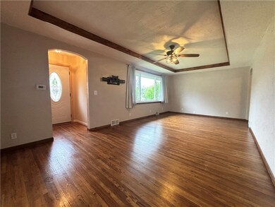 Living room with beautiful natural wood floors