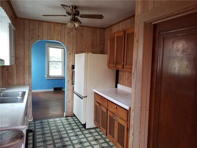 Kitchen with refrigerator, and electric stove!