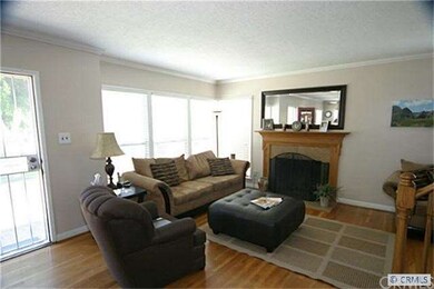 Living Room with Wood Burning Fireplace