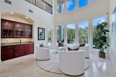 Wet Bar in Parlor w. French Door to Lanai