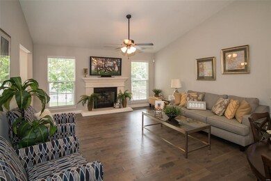 Large great room is open to the dining space and t